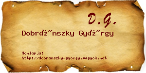 Dobránszky György névjegykártya