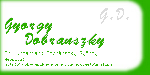 gyorgy dobranszky business card