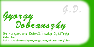 gyorgy dobranszky business card